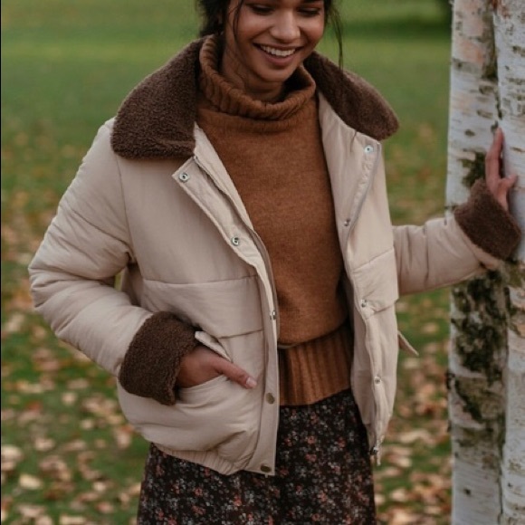 Olive Clothing Jackets & Blazers - Olive Padded Aviator Coat